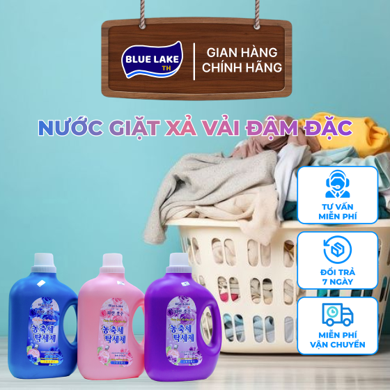 Nước Giặt Xả Đậm Đặc Blue Lake Hương Nước Hoa Tím 3000ml